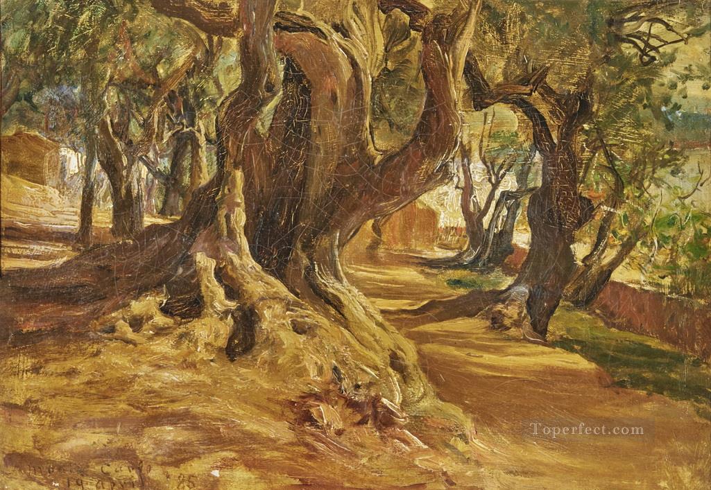 TREE TRUNK Frederick Arthur Bridgman Oil Paintings